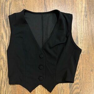 Black Button Up Vest Waist Coat